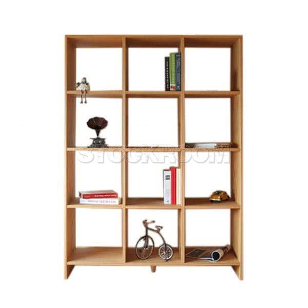 Kassiani Solid Oak Wood Bookshelves - 12 Units