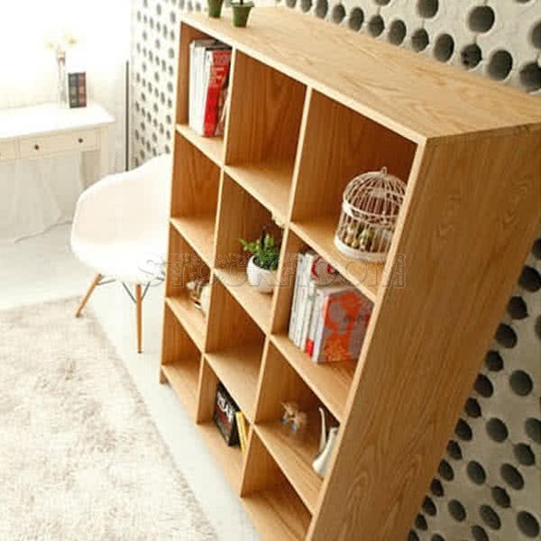 Kassiani Solid Oak Wood Bookshelves - 12 Units