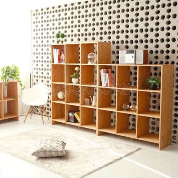 Kassiani Solid Oak Wood Bookshelves - 12 Units