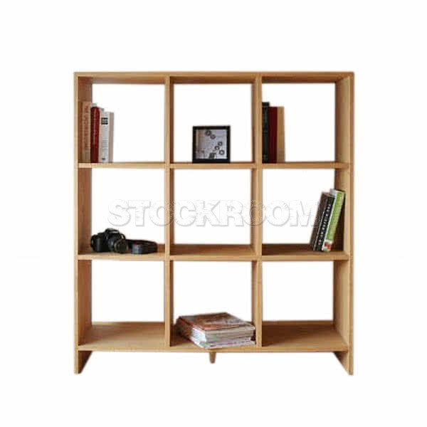 Kassiani Solid Oak Wood Bookshelves - 9 Units