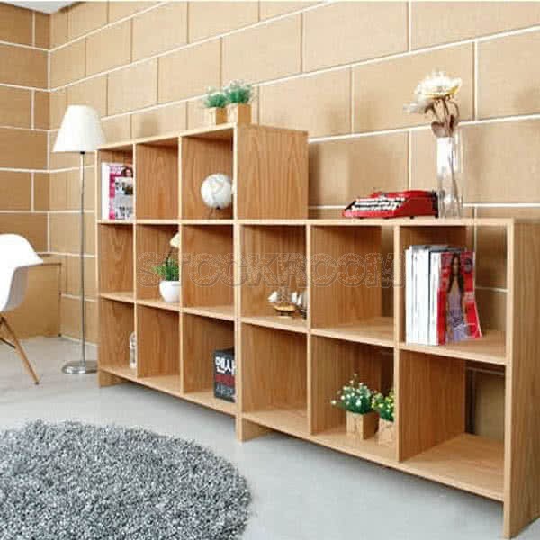 Kassiani Solid Oak Wood Bookshelves - 9 Units