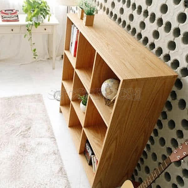 Kassiani Solid Oak Wood Bookshelves - 9 Units