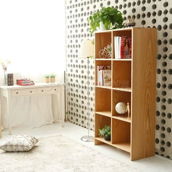 Kassiani Solid Oak Wood Bookshelves - 8 Units