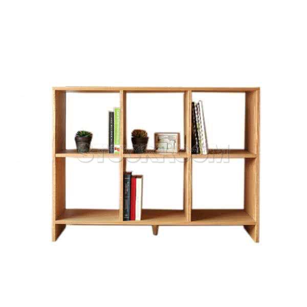 Kassiani Solid Oak Wood Bookshelves - 6 Units