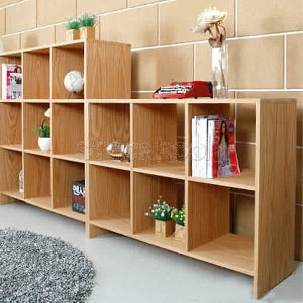 Kassiani Solid Oak Wood Bookshelves - 6 Units