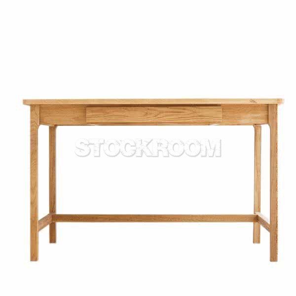 Minkoff Solid Oak Wood Desk with Drawer