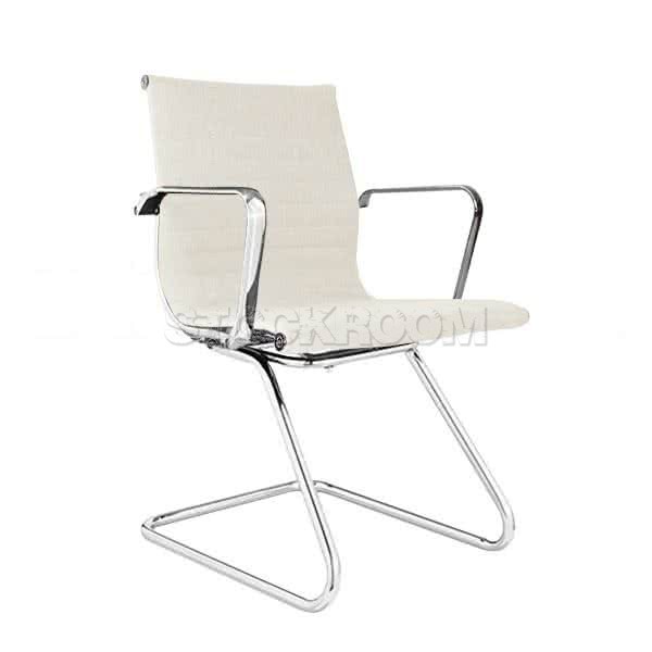 Aluminum Executive Fabric Cantilever Office Chair - Mid-back
