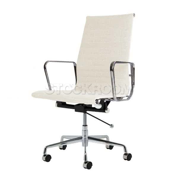 Aluminum Executive Fabric Office Chair - High-back - With Wheels and Adjustable