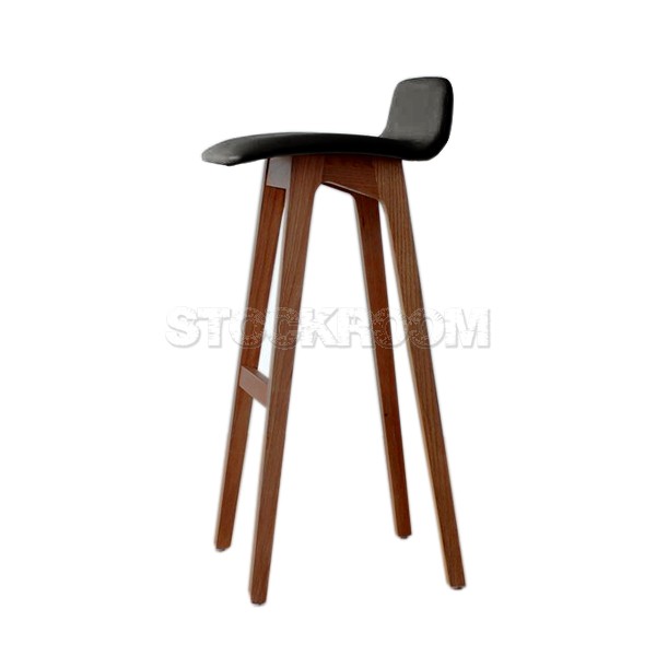 Bentwood Leather Bar Stool