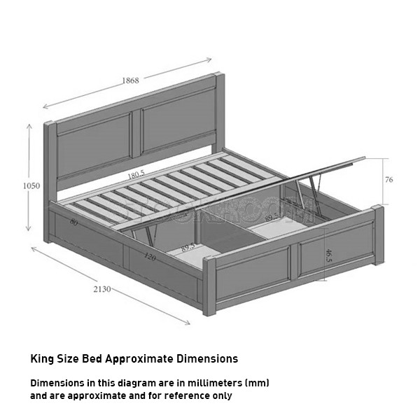 Sansa Solid Oak Wood Bed Frame with Storage