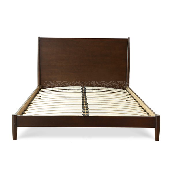 Stewart Solid Wood Walnut Bed - More Sizes