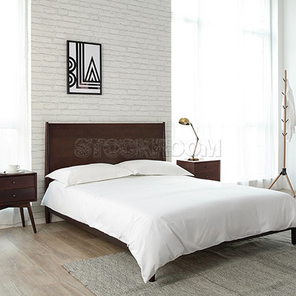 Stewart Solid Wood Walnut Bed - More Sizes