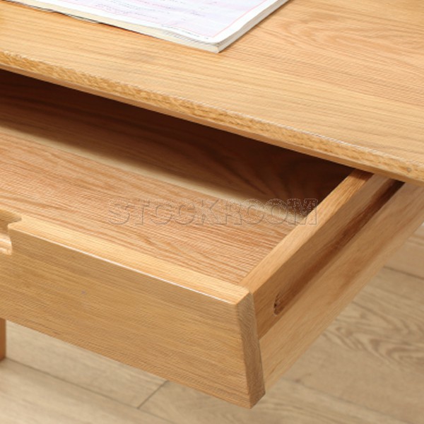 Mello Solid Oak Wood Desk with Drawers