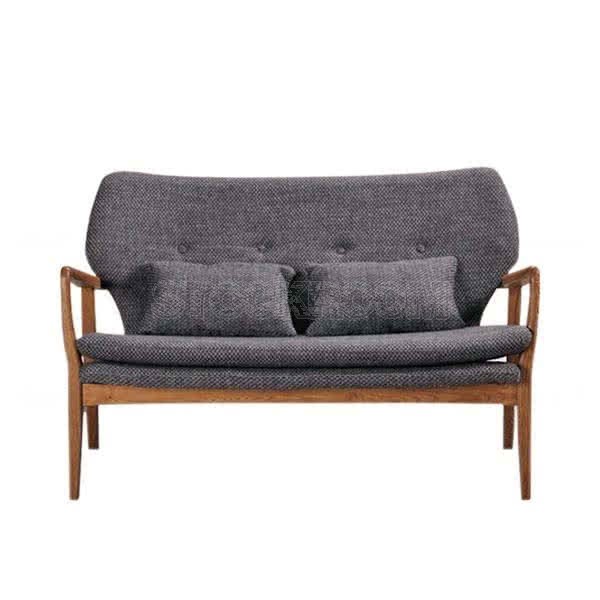 Solomon Solid Wood Fabric Sofa - 2 seater