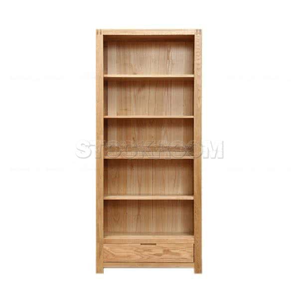 Carson Solid Oak Wood Shelf and Storage Unit