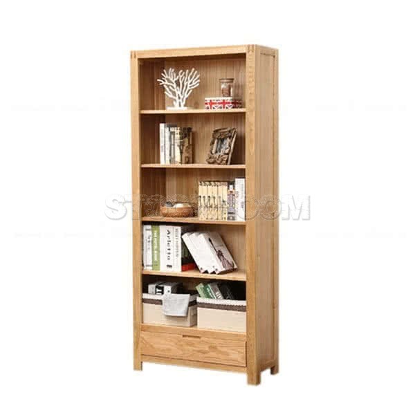 Carson Solid Oak Wood Shelf and Storage Unit