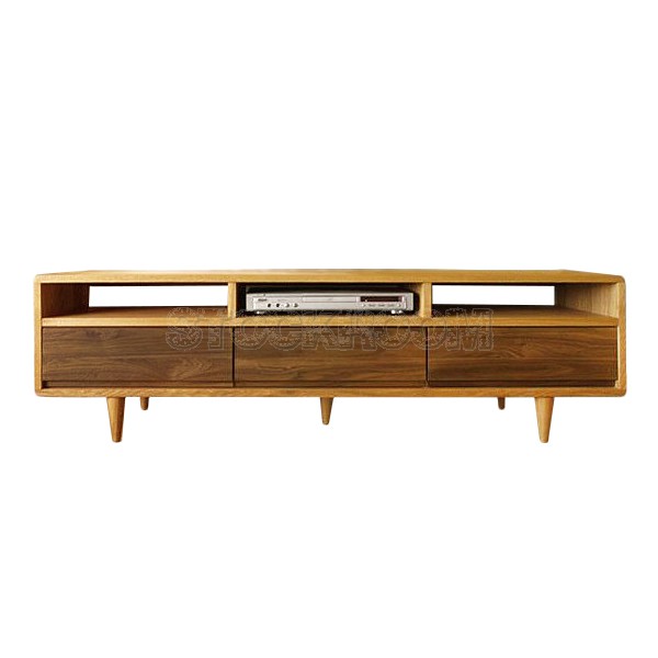 Solomon Solid Oak Wood TV Cabinet and Media Console