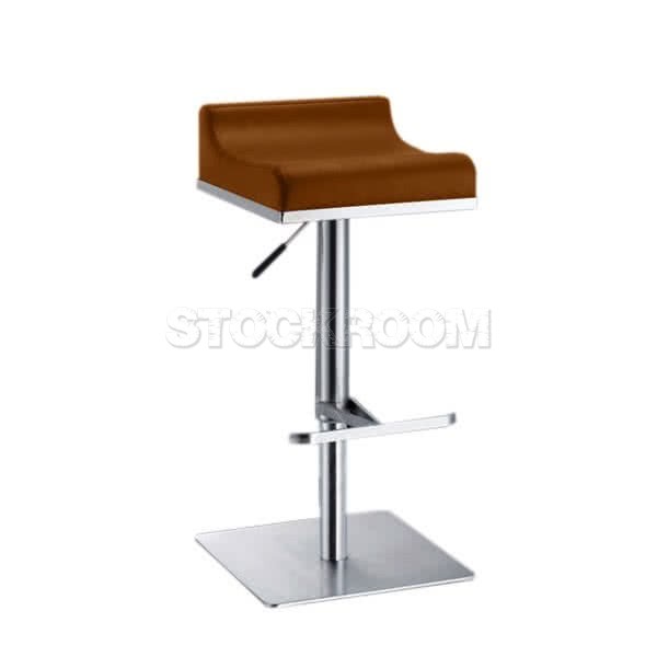 Hailey Brushed Metal Adjustable Bar Stool