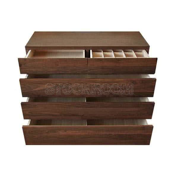 Gilbert Solid Oak Wood Chest of Drawers / 5 Drawer Multichest