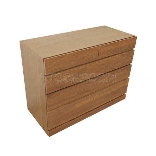 Gilbert Solid Oak Wood Chest of Drawers - Oak Finish