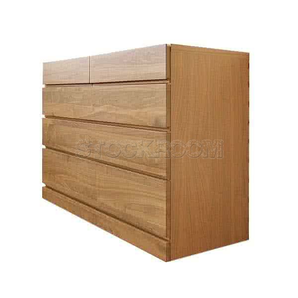 Gilbert Solid Oak Wood Chest of Drawers - Oak Finish