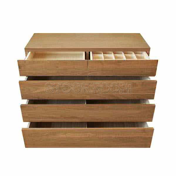 Gilbert Solid Oak Wood Chest of Drawers - Oak Finish