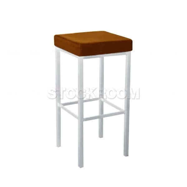 Canton Leather Bar Stool with Steel Base