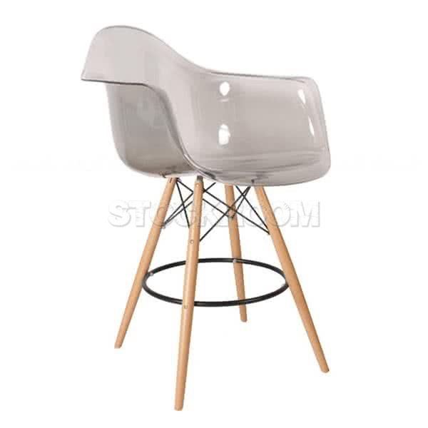 Charles Eames DAW Style Bar Stool - Transparent 