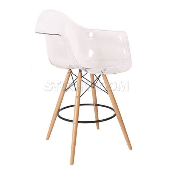 Charles Eames DAW Style Bar Stool - Transparent 