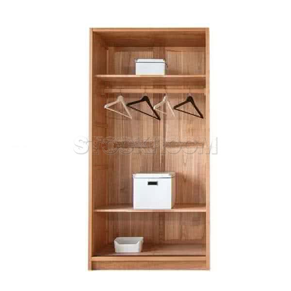 Ryder Solid Oak Wood Wardrobe with Sliding Doors