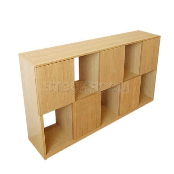Lisbon Solid Wood Console Cabinet and Shelf - Oak Finish