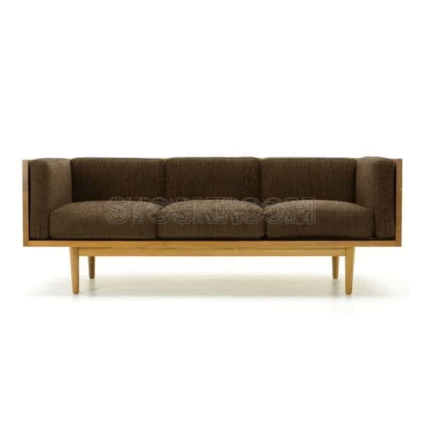 Stockroom Brentwood Fabric Solid Oak Wood Three Seater Sofa