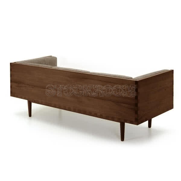 Stockroom Brentwood Fabric Solid Oak Wood Three Seater Sofa