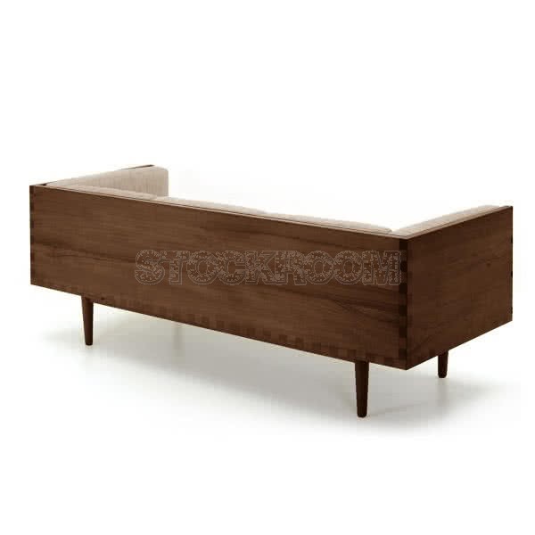 Stockroom Brentwood Fabric Solid Oak Wood Three Seater Sofa