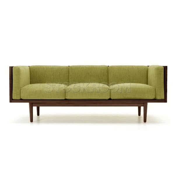 Stockroom Brentwood Fabric Solid Oak Wood Three Seater Sofa