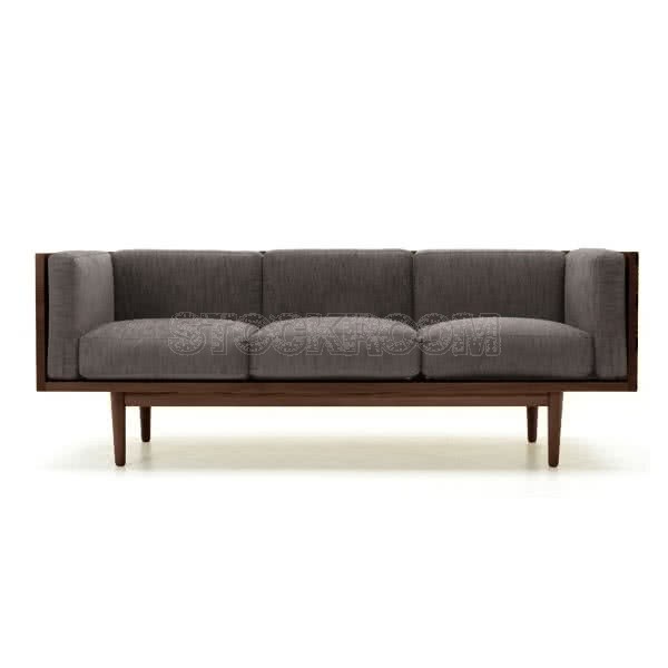 Stockroom Brentwood Fabric Solid Oak Wood Three Seater Sofa