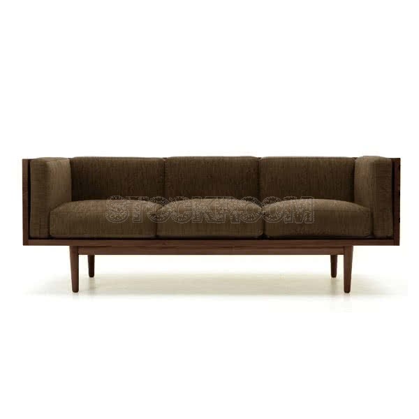 Stockroom Brentwood Fabric Solid Oak Wood Three Seater Sofa