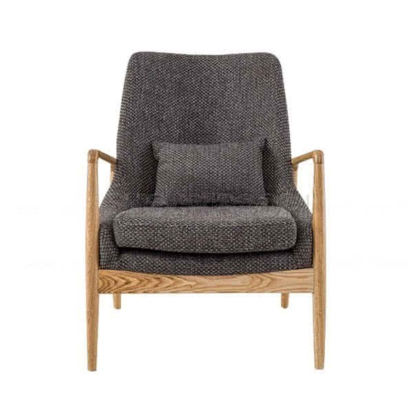 Cameron Solid Wood Upholstered Lounge Chair