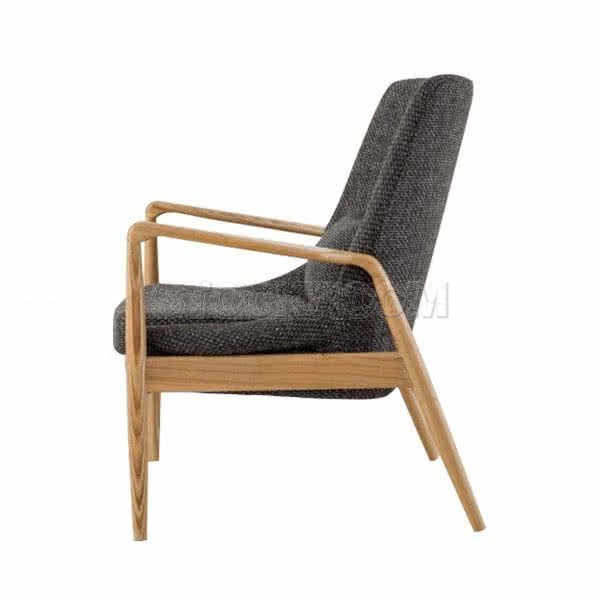 Cameron Solid Wood Upholstered Lounge Chair