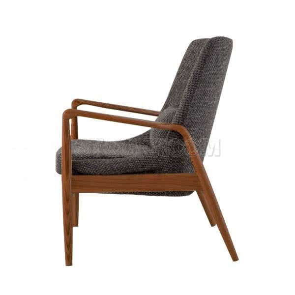 Cameron Solid Wood Upholstered Lounge Chair