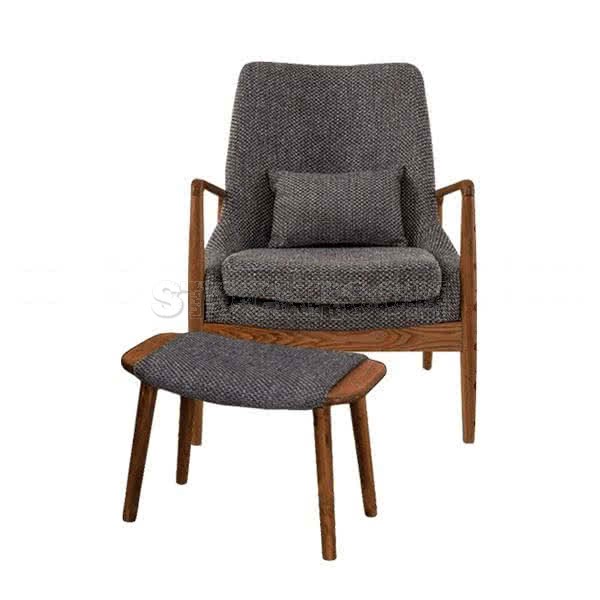 Cameron Solid Wood Upholstered Lounge Chair