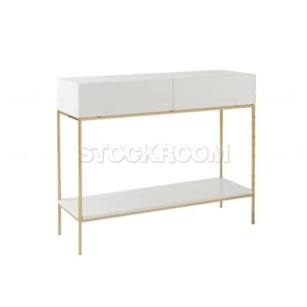 Durand Brass Detail Console Table