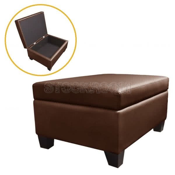 Rosalind Leather Storage Ottoman