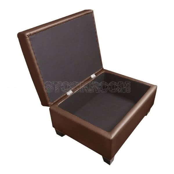 Rosalind Leather Storage Ottoman