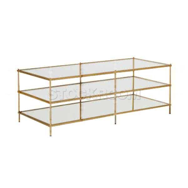 Celestine Brass Glass Coffee Table