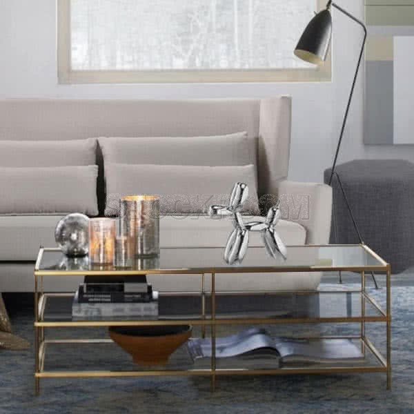 Celestine Brass Glass Coffee Table