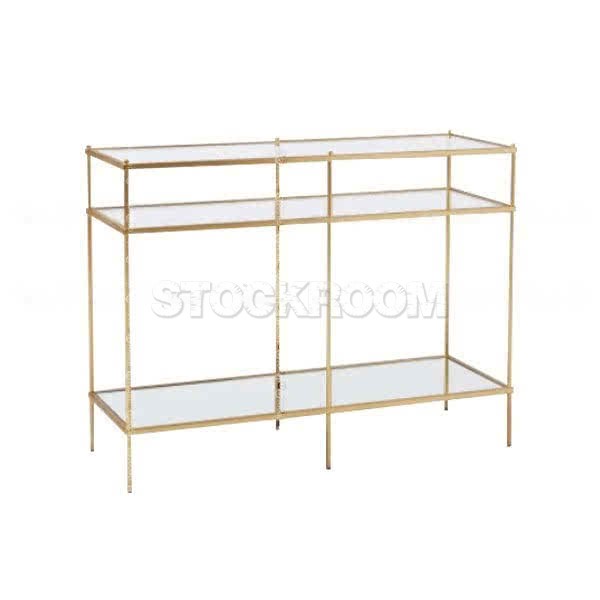 Bartlett Brass Detailed Glass Console