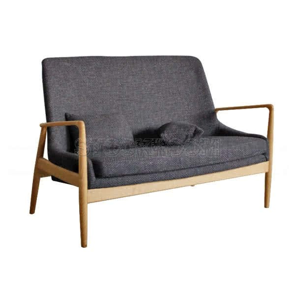 Cameron Solid Wood Fabric Sofa - 2 seater