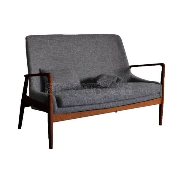 Cameron Solid Wood Fabric Sofa - 2 seater