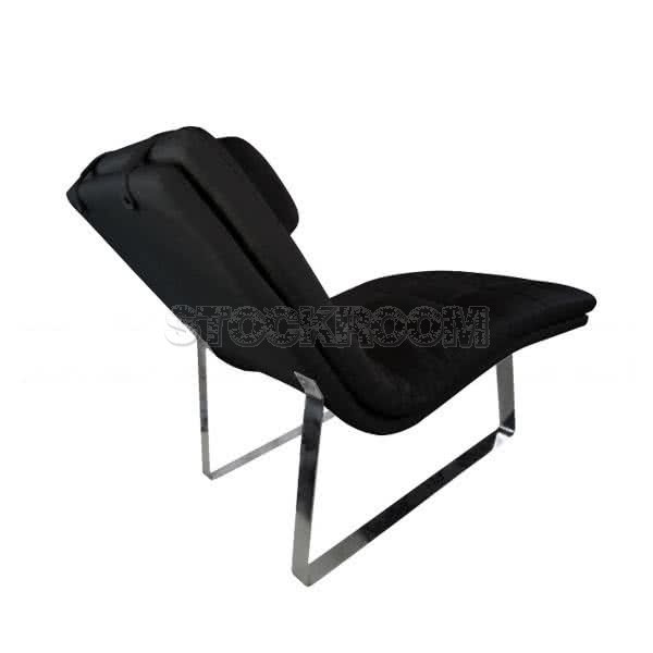 Ettore Leather Chaise Lounge Chair with Steel Frame